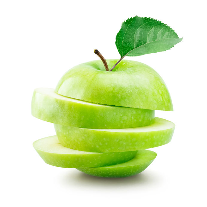 Stack of sliced green apple to imply the terpene farnesene is the apple jacks of the terpene world