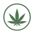 Hemp Leaf in a green circle icon
