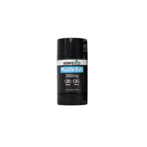 Hempexco CBD Balm shown in black roll up container with black label