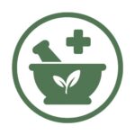 Mortar and Pestle in circle with green cross icon for why choose hempexco section