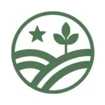 Seedling icon with a star and stripes all in green