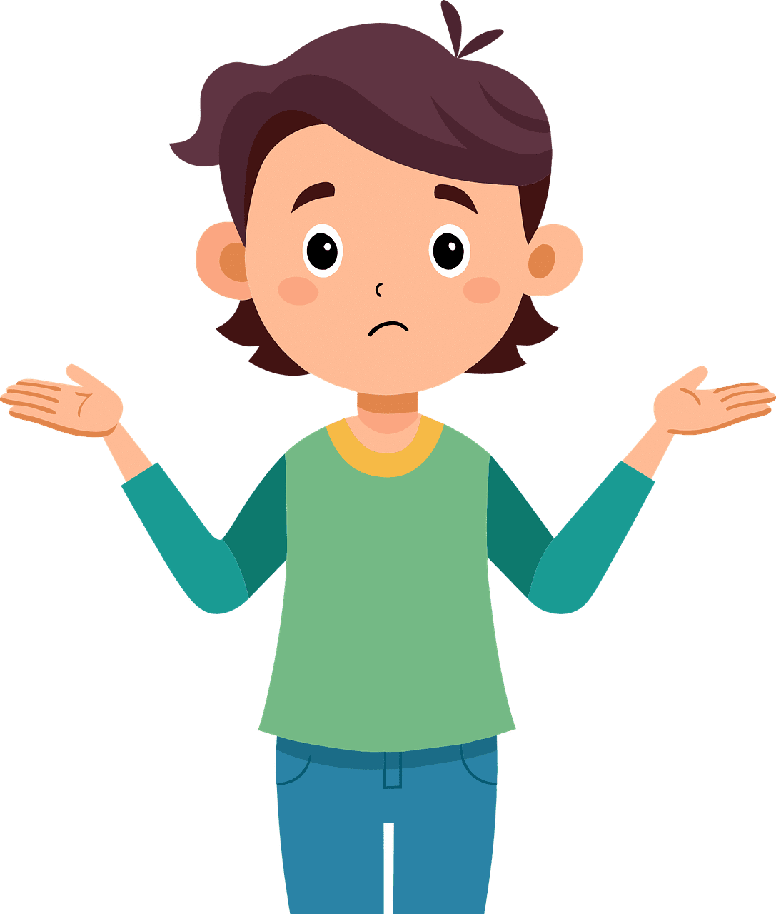 Cartoon woman shrugging shoulders for Transdermal vs Topical