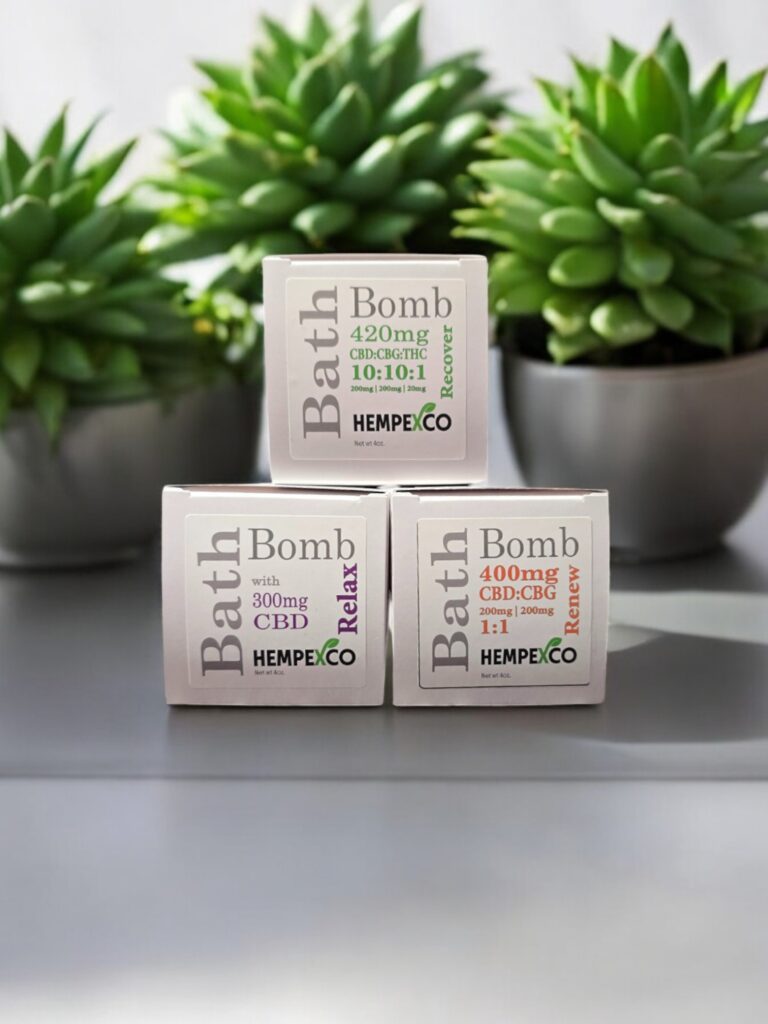 Image of CBD bath bombs in boxes